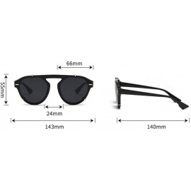 Round 2019 Newest Designer Summer Trendy Vintage round Sunglasses Women Luxury Brand Shades - Clear&brown - CW18LH4499O $15.12