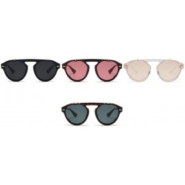 Round 2019 Newest Designer Summer Trendy Vintage round Sunglasses Women Luxury Brand Shades - Clear&brown - CW18LH4499O $15.12