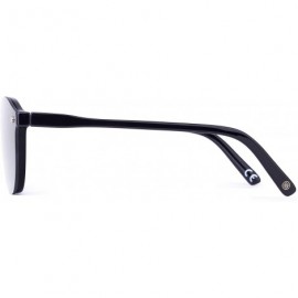 Round Linno Lightweight Horn Rimmed Round Retro Sunglasses for Men Women 100% UV Protection - Silver - C518LQXEN8I $11.58