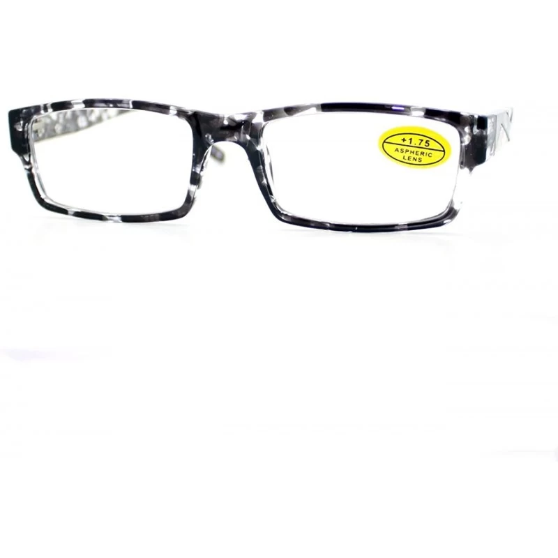 Rectangular Pablo Zanetti Reading Glasses Aspheric Lens Rectangular 53-19-140 - Black Tort - C911W66FHOR $11.27
