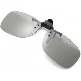 Oval Polarized clip driver driving sunglasses men's glasses frame - Light Gray to Dark Gray - CT190MR2OHY $26.05