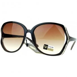 Oversized Womens Oversized Fashion Sunglasses Big Square Frame UV 400 Protection - Brown - CM125JF4LQV $19.53