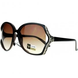 Oversized Womens Oversized Fashion Sunglasses Big Square Frame UV 400 Protection - Brown - CM125JF4LQV $9.76