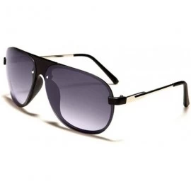 Aviator Luxury Classic Sport Retro Turbo Aviator Sunglasses - Black & Gold Frame - C018W8LGI3M $14.69