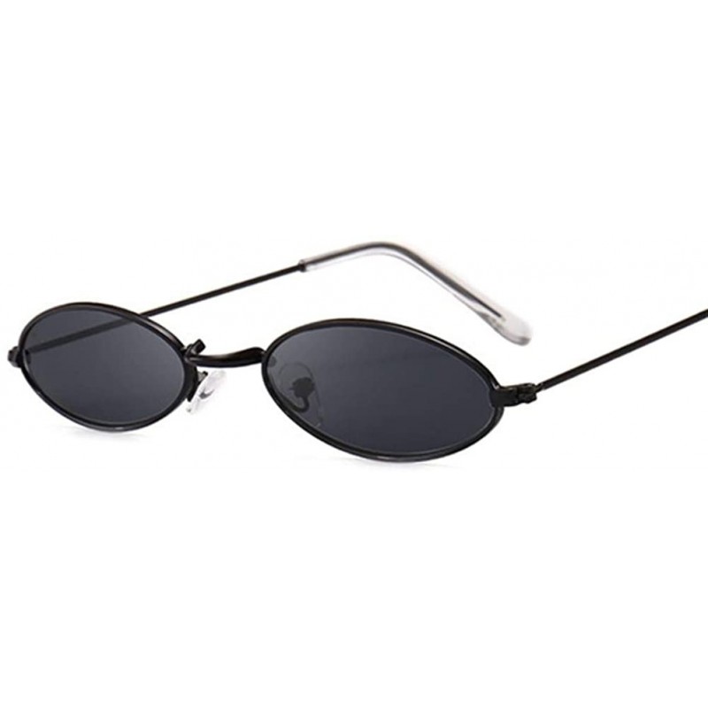 Retro Small Oval Sunglasses Women Female Vintage Hip Hop Balck Glasses ...