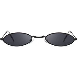 Oval Retro Small Oval Sunglasses Women Female Vintage Hip Hop Balck Glasses Retro Sunglass Lady Eyewear - Goldyellow - CB198U...