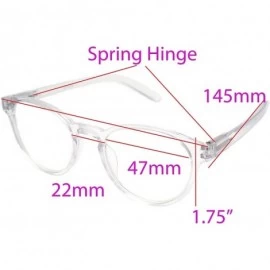 Round shoolboy fullRim Lightweight Reading spring hinge Glasses - Z2 Transparent Clear - CL18ARTKZE4 $33.57
