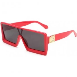 Rectangular Retro Oversized Square Sunglasses-Classic Women Sunglasses Fashion Thick Square Frame UV400 Glasses - Red - C2199...
