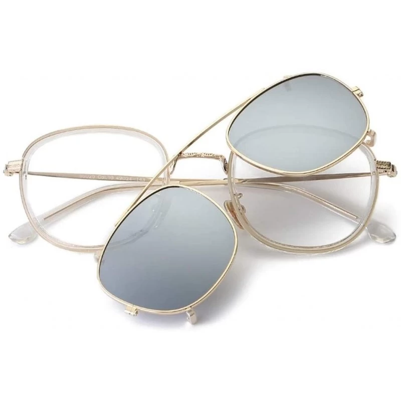 Square Classic Retro Square Sunglasses for Women and Men - Two Pairs of Glasses (Color Silver) - Silver - CS1997M8MDG $41.70