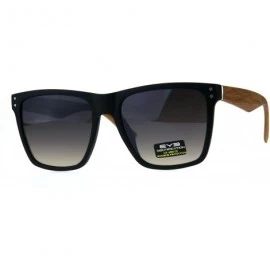 Oversized Mens Fashion Horn Rim Oversize Hipster Designer Sunglasses - Black Light Wood Smoke - C418C2WM23M $9.12