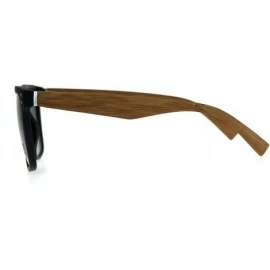 Oversized Mens Fashion Horn Rim Oversize Hipster Designer Sunglasses - Black Light Wood Smoke - C418C2WM23M $9.12