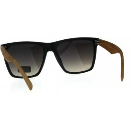 Oversized Mens Fashion Horn Rim Oversize Hipster Designer Sunglasses - Black Light Wood Smoke - C418C2WM23M $9.12