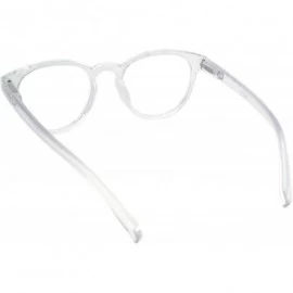 Round shoolboy fullRim Lightweight Reading spring hinge Glasses - Z2 Transparent Clear - CL18ARTKZE4 $33.57