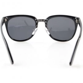 Wrap Retro Oversize Polarized Sunglasses Black/Grey Lens - Black/Grey Lens - CD12F0WG2UB $9.60