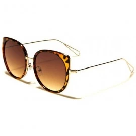Cat Eye Designer Celebrity Fashion Elegant Foxy Womens Cat Eye Sunglasses - Tortoise & Gold / Brown - CA18ECE59IA $15.66