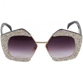 Square Sparkling Crystal Sunglasses UV 400 Protection Rhinestone Sunglasses Fashion Eyewear - Black - CH18XS646K6 $32.90