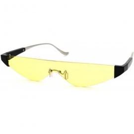 Shield Flat Top Shield Futuristic Robot Cat Eye Sunglasses - Black Yellow - C718W0L2LAS $10.07