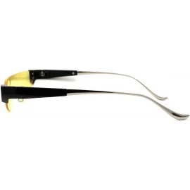 Shield Flat Top Shield Futuristic Robot Cat Eye Sunglasses - Black Yellow - C718W0L2LAS $10.07
