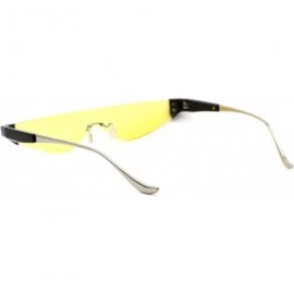 Shield Flat Top Shield Futuristic Robot Cat Eye Sunglasses - Black Yellow - C718W0L2LAS $10.07