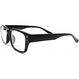 Rectangular Smart Stylish Geeky Rectangle Mens Womens Clear Lens Eye Glasses - Black - CF18XGXU7HE $21.65