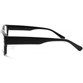 Rectangular Smart Stylish Geeky Rectangle Mens Womens Clear Lens Eye Glasses - Black - CF18XGXU7HE $21.65