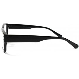 Rectangular Smart Stylish Geeky Rectangle Mens Womens Clear Lens Eye Glasses - Black - CF18XGXU7HE $8.66