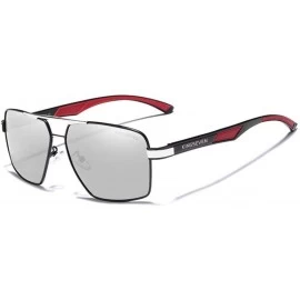 Oval Aluminum Men's Sunglasse Polarized Lens Red Sun Glasses Coating Mirror Glasses - Mirror Silver - C8194ONSTYE $57.73
