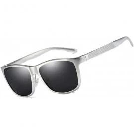 Wrap Men's Driving Polarized Sunglasses Al-Mg metal Frame Ultra Light - Silver Frame/Grey Lens - CU17Y52YQRC $8.40