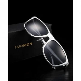 Wrap Men's Driving Polarized Sunglasses Al-Mg metal Frame Ultra Light - Silver Frame/Grey Lens - CU17Y52YQRC $8.40