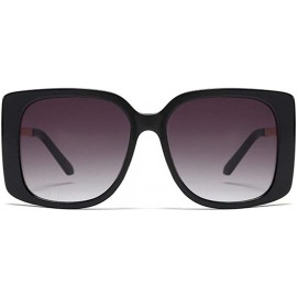 Square Oversized Square Sunglasses for Women UV400 - C4 Red Blue Gray - CD198G7H765 $13.30