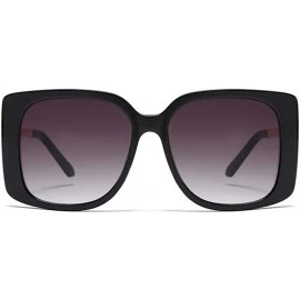 Square Oversized Square Sunglasses for Women UV400 - C4 Red Blue Gray - CD198G7H765 $13.30