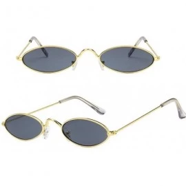 Oval Sunglasses for Men Women Vintage Big Frame Ladies Shades UV400 Sun Glasses - 183_gold&grey - CN18WTOH73M $6.83
