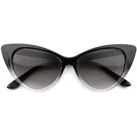 Aviator Women Cateye Sunglasses 50s Vintage Runway Fashion - Black Faded - CW182XC3Z2L $17.59