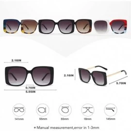 Square Oversized Square Sunglasses for Women UV400 - C4 Red Blue Gray - CD198G7H765 $13.30