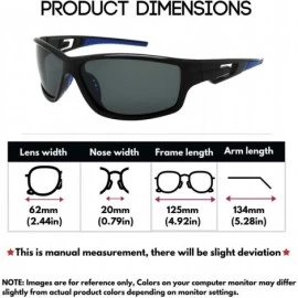 Sport Polarized Sports Wrap Sunglasses for Men Women 100% UV Protection 570052MT - Black Frame/Grey Polarized Lens - CF1820U0...