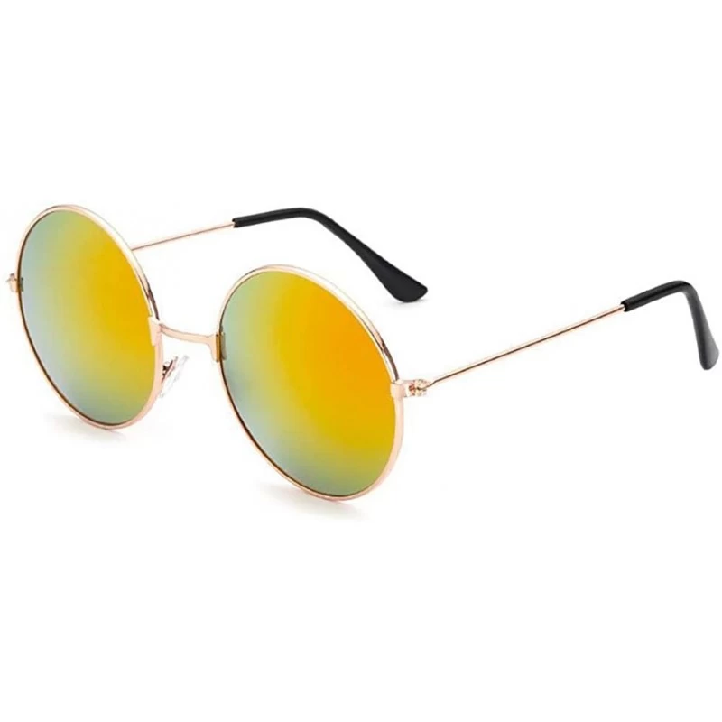 Oval Retro Round Sunglasses Women-Luxury Polarized Shade Glasses-Metal Frame - C - CZ1905YG49Q $30.55