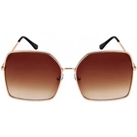 Oval Oversized Square Sunglasses with Flat Lenses 3123FLAP/3361FLAP - Rose Gold - C3183X0I877 $8.63