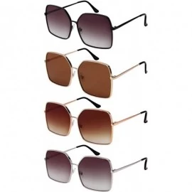 Oval Oversized Square Sunglasses with Flat Lenses 3123FLAP/3361FLAP - Rose Gold - C3183X0I877 $8.63