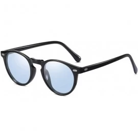 Round Photochromic Polarized Sunglasses Men Women Anti Glare Driving Eyewear Glasses - Blue - C718YMDGT8X $18.93
