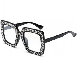 Goggle Women's Oversized Sunglasses-Elegant Large Square Eyewear UV400 - C2 - CB18D4S82RM $37.17