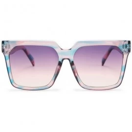 Oversized Womens Oversize Square Boyfriend Style Horned Rim Thick Plastic Sunglasses B2585 - 002 Chromatic - C7196UMKQW4 $13.74