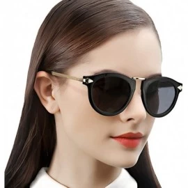 Oversized Fashion Polarized Sunglasses for Women Retro Round Arrow Temple UV Protection Driving Outdoor Eyewear - CQ18N8UOM7D...