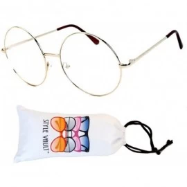 Oversized V3069-VP Oversized 2 3/8" Metal Round Eyeglasses - S1785v Gold-clear - CI129IFUWEN $17.57