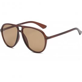 Oversized Modern Fashion Aviator Sunglasses for Men and Women UV400 Protection - Brown - CF18IGGE6HE $19.14