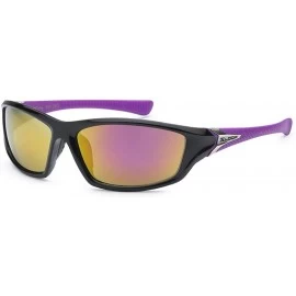 Sport Women's Sport Wrap Around Running Cycling Sport Sunglasses - Black - Purple - CB11OXJWM43 $12.40