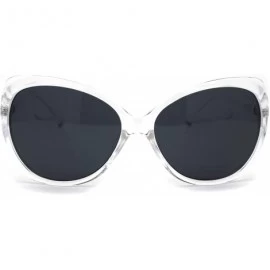 Butterfly Womens Classic 90s Butterfly Designer Plastic Sunglasses - Clear Black - CZ196R4Z0XX $9.16