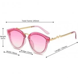 Oval Unisex Retro Cat Eye Metal Frame Oversized Plastic Lenses Sunglasses - Purple Pink - CS18N0ZHUG9 $11.18