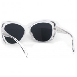 Butterfly Womens Classic 90s Butterfly Designer Plastic Sunglasses - Clear Black - CZ196R4Z0XX $9.16