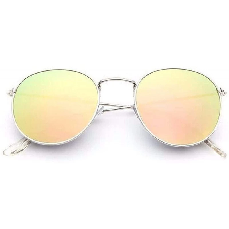 Round 2019 Retro Round Sunglasses Women Brand Designer Sun Glasses Alloy Mirror Ray Female Oculos De Sol - CJ197A3CX4I $31.48