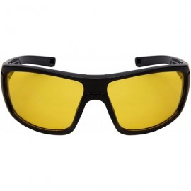 Wrap Yellow HD Night Vision Sports Wrap Sunglass for Men Night Driving W/Fiber Case - Black Frame/Yellow Lens - CY187CWHMA9 $...